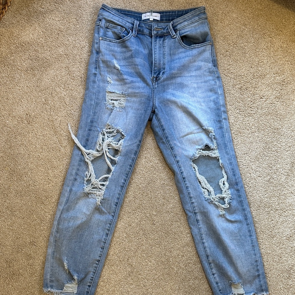 Distressed Blue Jeans